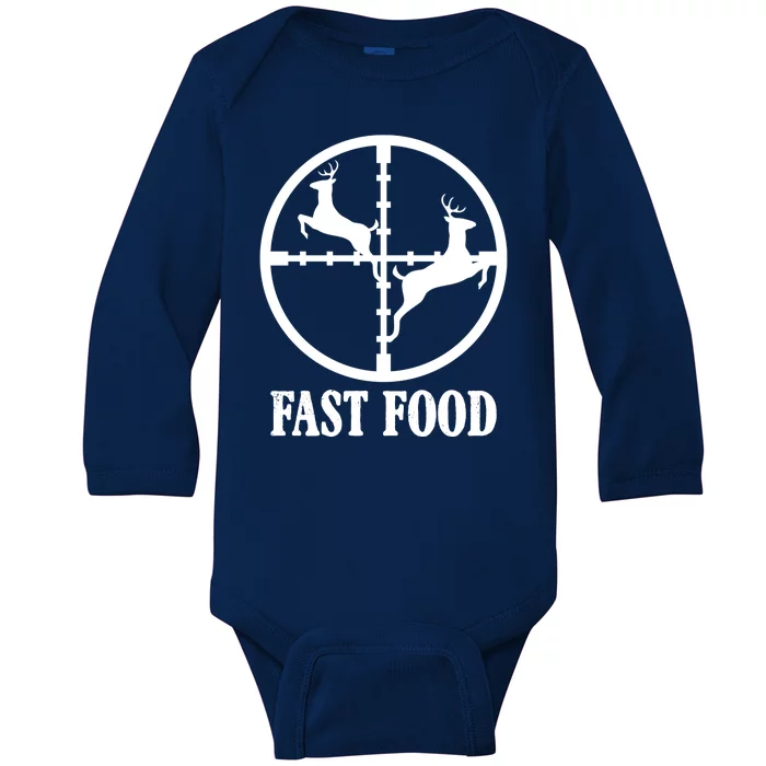 Fast Food Funny Deer Hunting Season Baby Long Sleeve Bodysuit