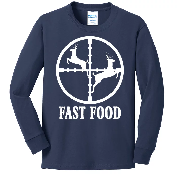 Fast Food Funny Deer Hunting Season Kids Long Sleeve Shirt