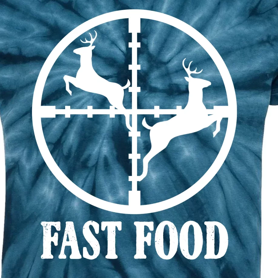 Fast Food Funny Deer Hunting Season Kids Tie-Dye T-Shirt