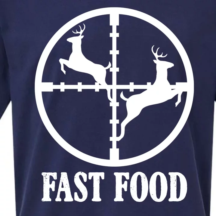 Fast Food Funny Deer Hunting Season Sueded Cloud Jersey T-Shirt