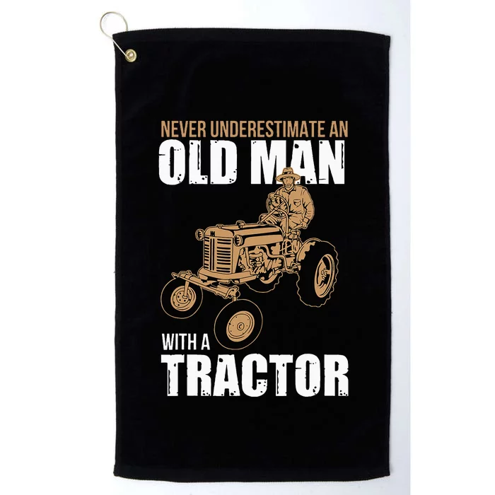 Funny Farmer Farm Tractor Farming Truck Lovers Humor Outfit Platinum Collection Golf Towel