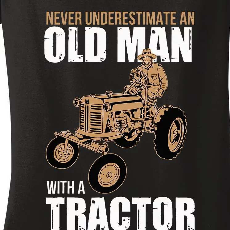 Funny Farmer Farm Tractor Farming Truck Lovers Humor Outfit Women's V-Neck T-Shirt