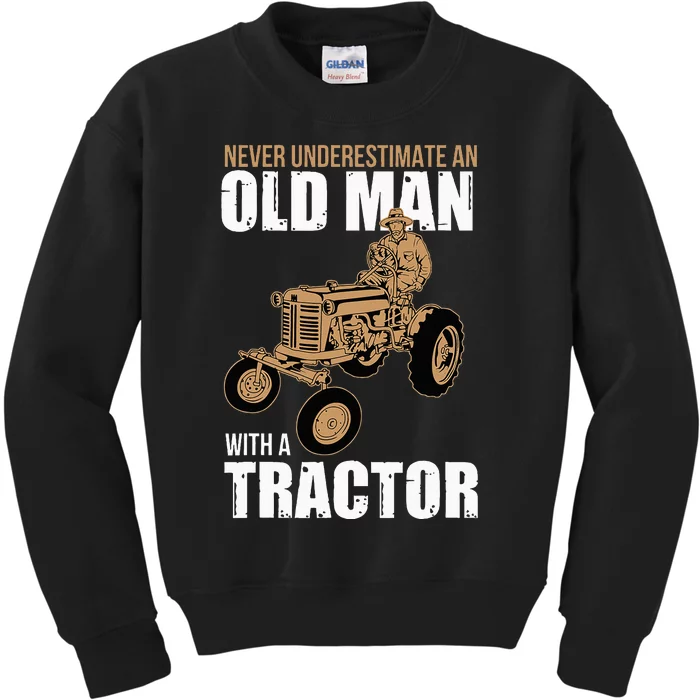 Funny Farmer Farm Tractor Farming Truck Lovers Humor Outfit Kids Sweatshirt