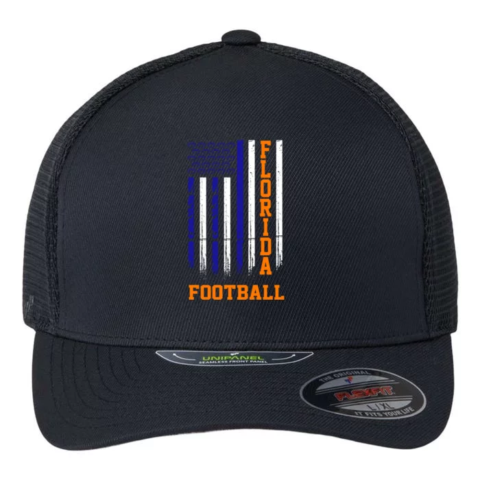 Florida Football Fan American Flag Flexfit Unipanel Trucker Cap