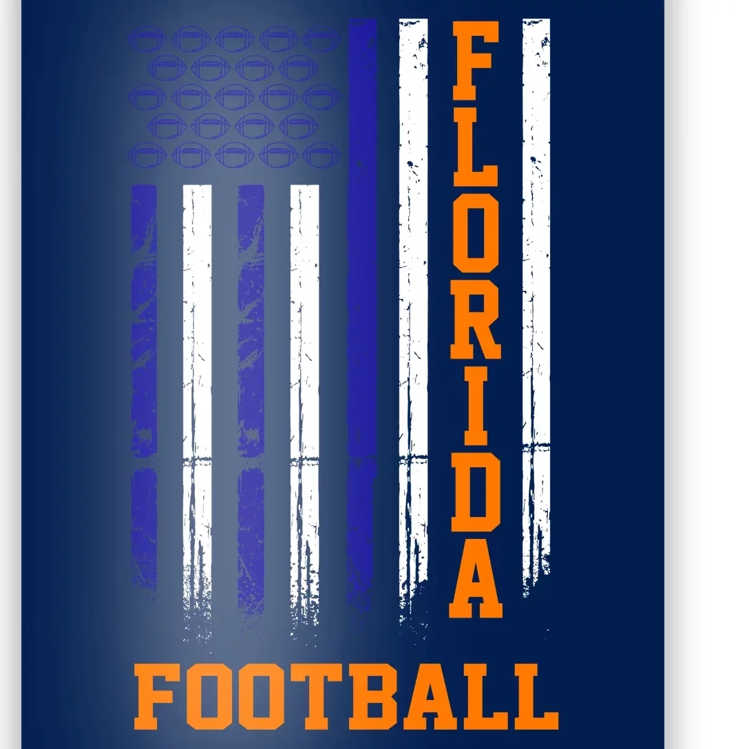 Florida Football Fan American Flag Poster