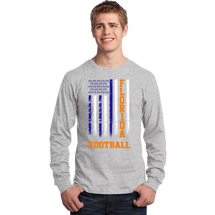 Florida Football Fan American Flag Long Sleeve Shirt