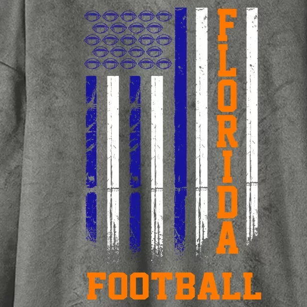 Florida Football Fan American Flag Hooded Wearable Blanket