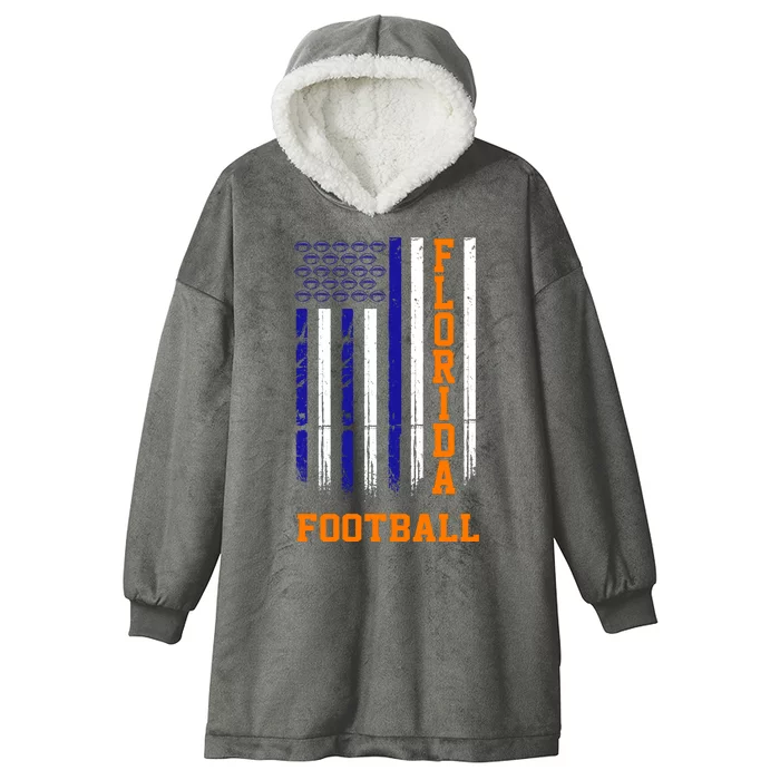 Florida Football Fan American Flag Hooded Wearable Blanket