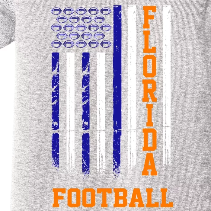 Florida Football Fan American Flag Baby Bodysuit