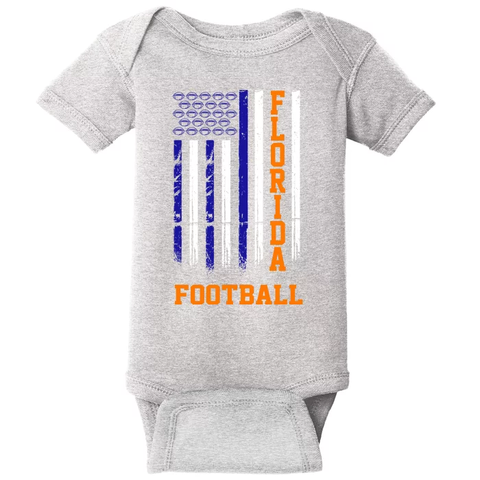 Florida Football Fan American Flag Baby Bodysuit