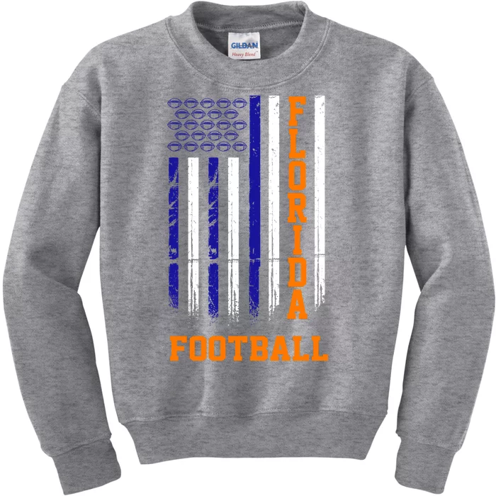 Florida Football Fan American Flag Kids Sweatshirt