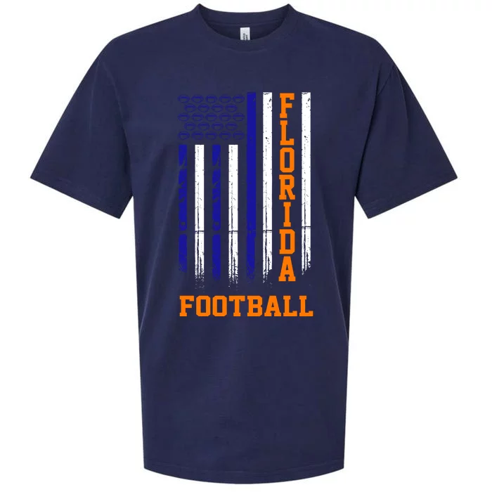 Florida Football Fan American Flag Sueded Cloud Jersey T-Shirt