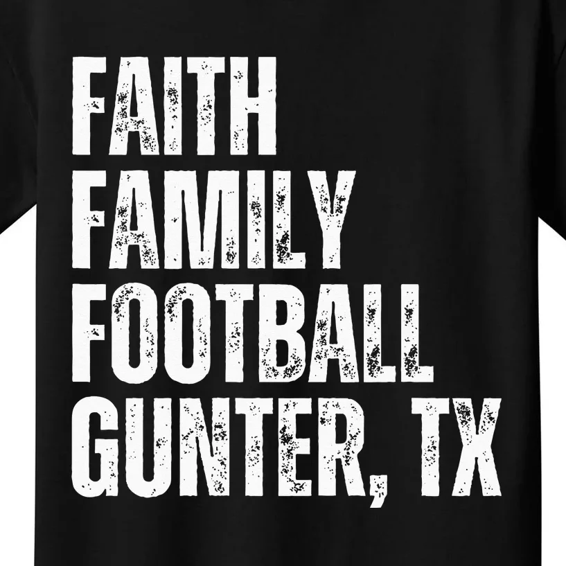 Faith Family Football Gunter Texas Kids T-Shirt