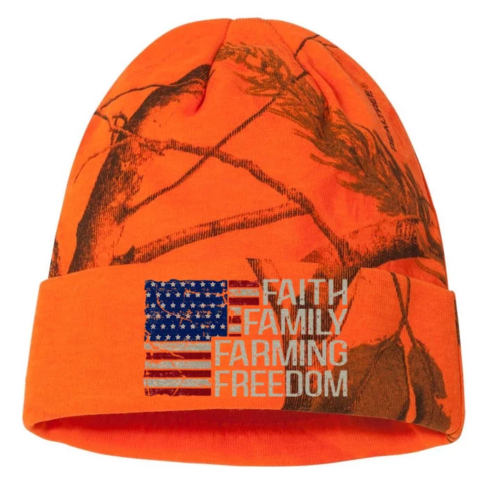 Faith Family Farming Freedom American Flag 4th Of July Kati - 12in Camo Beanie