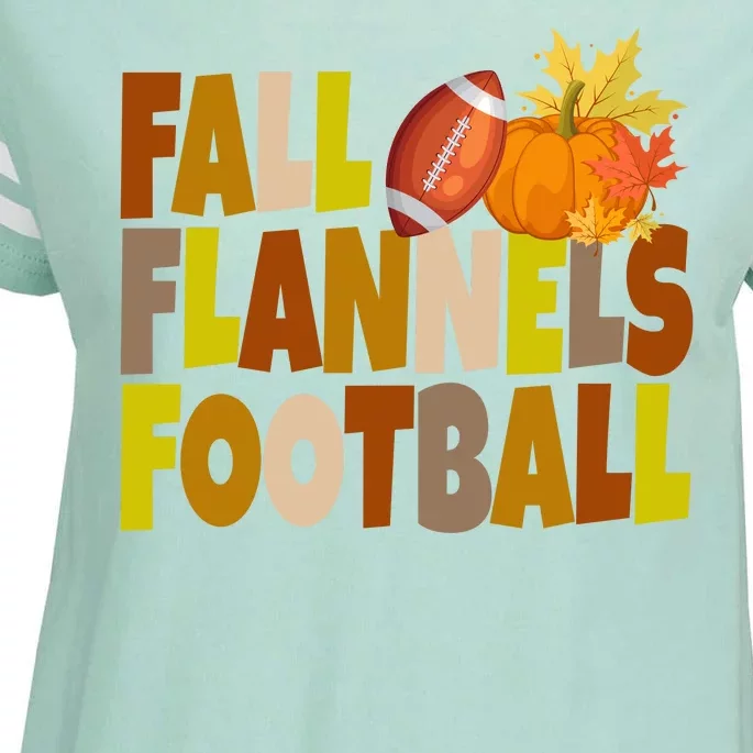 Fall Flannels Football Sport Lover Enza Ladies Jersey Football T-Shirt