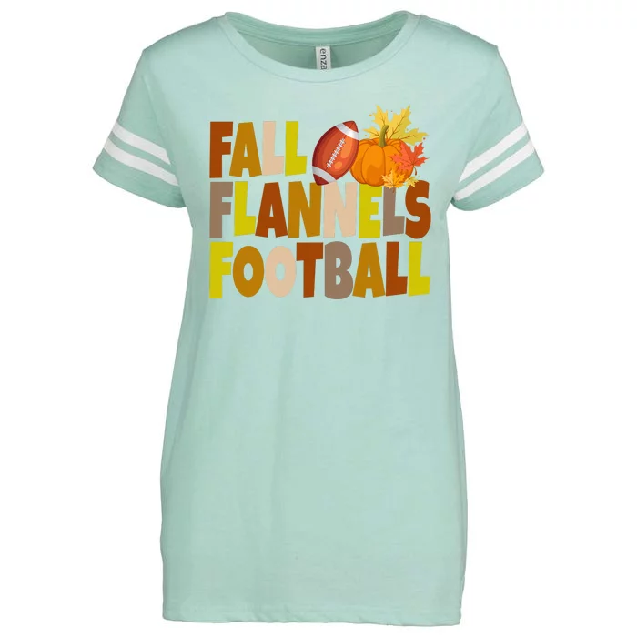 Fall Flannels Football Sport Lover Enza Ladies Jersey Football T-Shirt