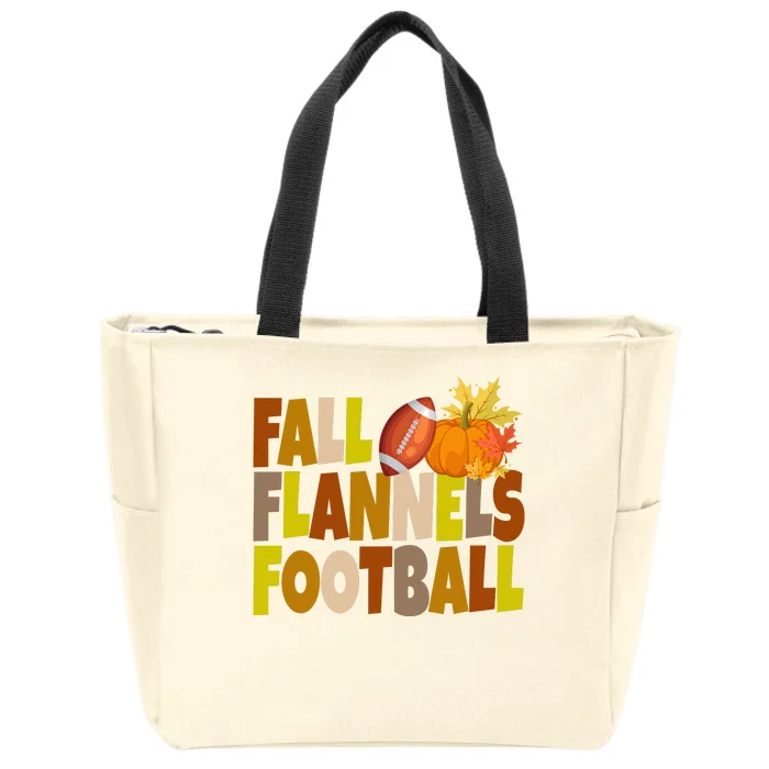 Fall Flannels Football Sport Lover Zip Tote Bag