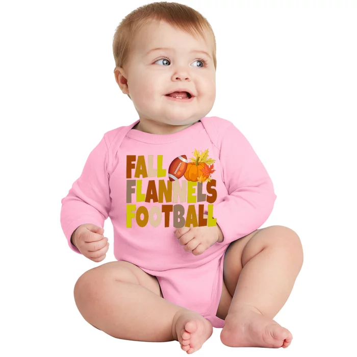 Fall Flannels Football Sport Lover Baby Long Sleeve Bodysuit