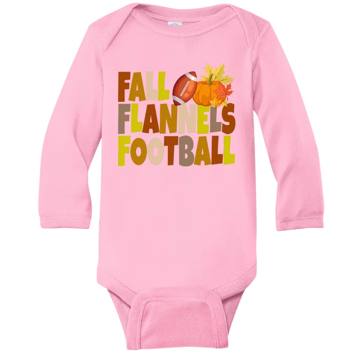 Fall Flannels Football Sport Lover Baby Long Sleeve Bodysuit