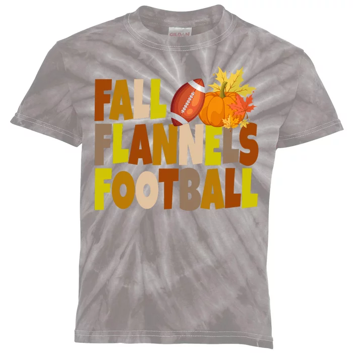 Fall Flannels Football Sport Lover Kids Tie-Dye T-Shirt