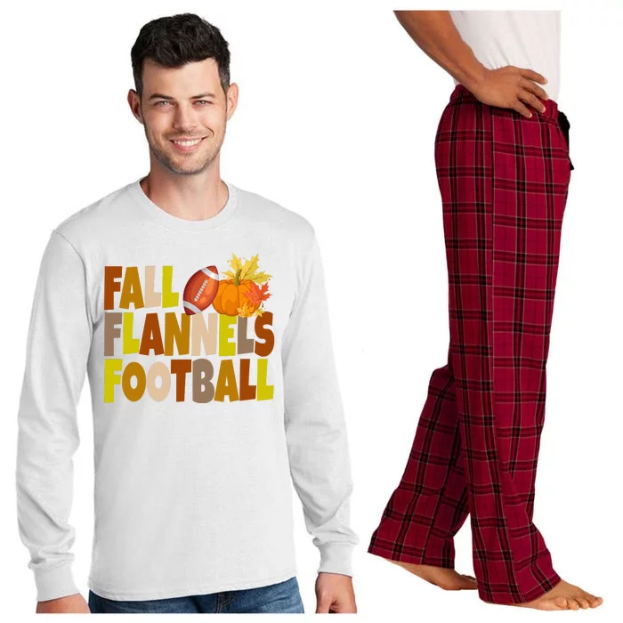 Fall Flannels Football Sport Lover Long Sleeve Pajama Set