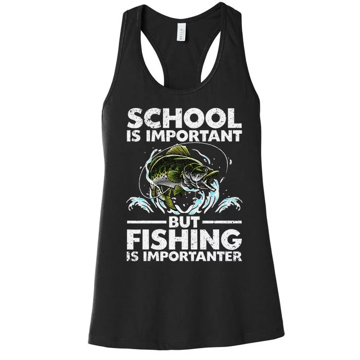 Funny Fishing Fish Saying Bass Fisherman Women's Racerback Tank