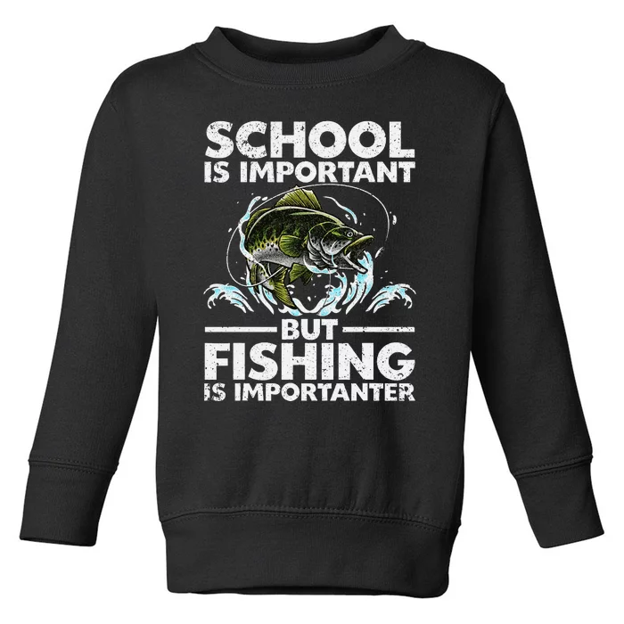 Funny Fishing Fish Saying Bass Fisherman Toddler Sweatshirt