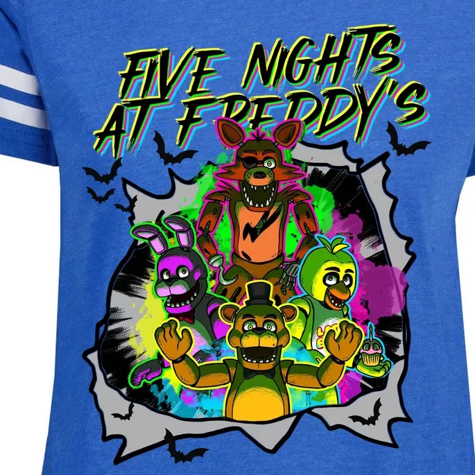 Freddy Fazbear Fnaf Five Nights At Freddys Meme Halloween Enza Ladies Jersey Football T-Shirt