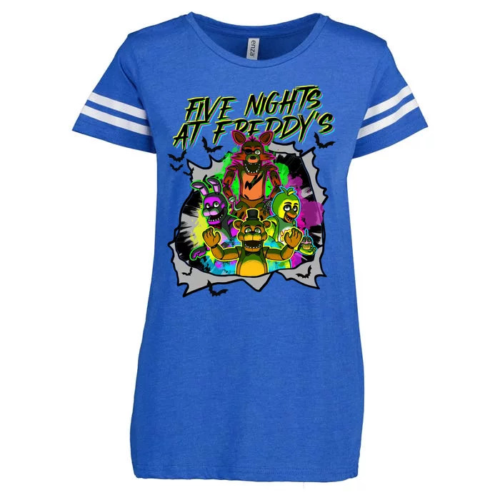 Freddy Fazbear Fnaf Five Nights At Freddys Meme Halloween Enza Ladies Jersey Football T-Shirt