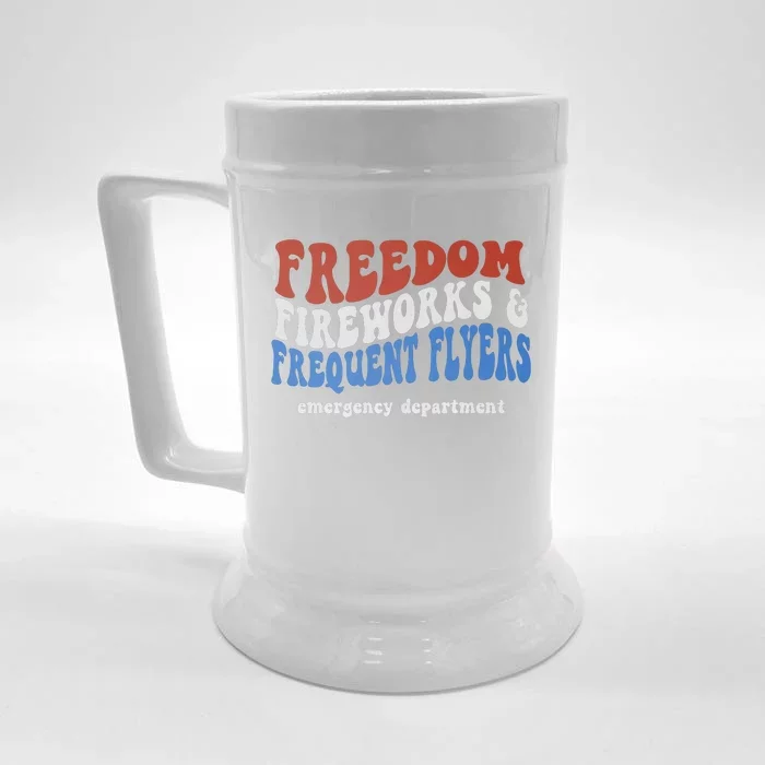 Freedom Fireworks & Frequent Flyers Emergency Department Front & Back Beer Stein