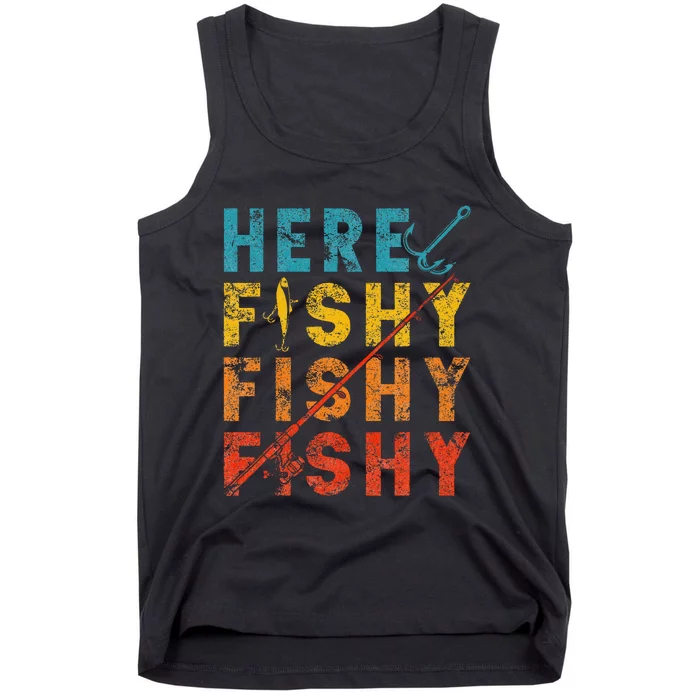 Fisher Fish Fishermen Bait Fishing Rod Girls Bass Tank Top