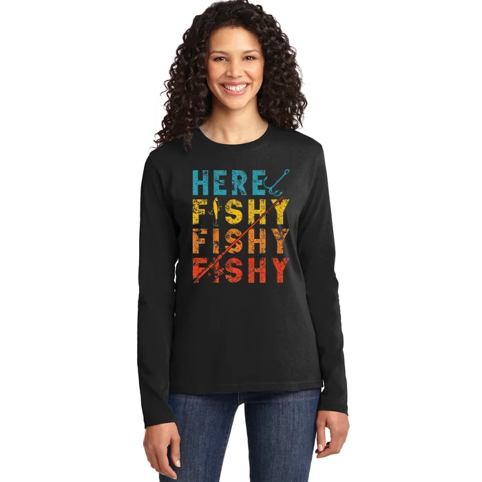 Fisher Fish Fishermen Bait Fishing Rod Girls Bass Ladies Long Sleeve Shirt