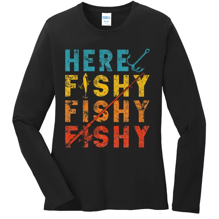 Fisher Fish Fishermen Bait Fishing Rod Girls Bass Ladies Long Sleeve Shirt