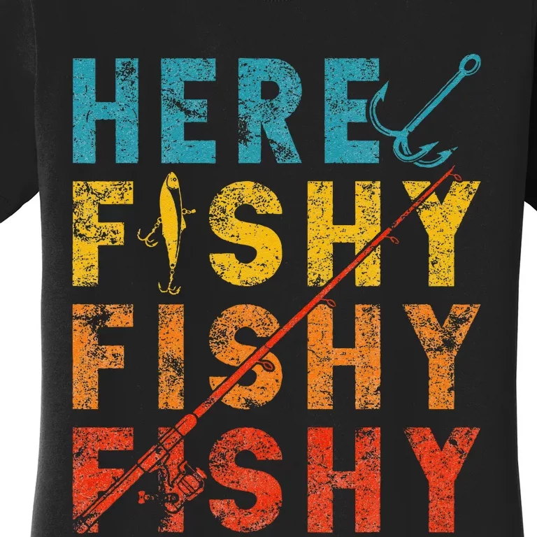 Fisher Fish Fishermen Bait Fishing Rod Girls Bass Women's T-Shirt