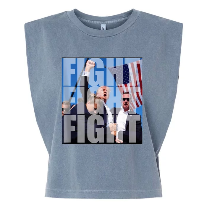 Fight Fight Fight For Donald Trump 2024 Usa Election Voting Garment-Dyed Women's Muscle Tee