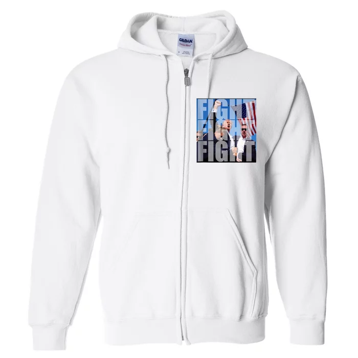 Fight Fight Fight For Donald Trump 2024 Usa Election Voting Full Zip Hoodie