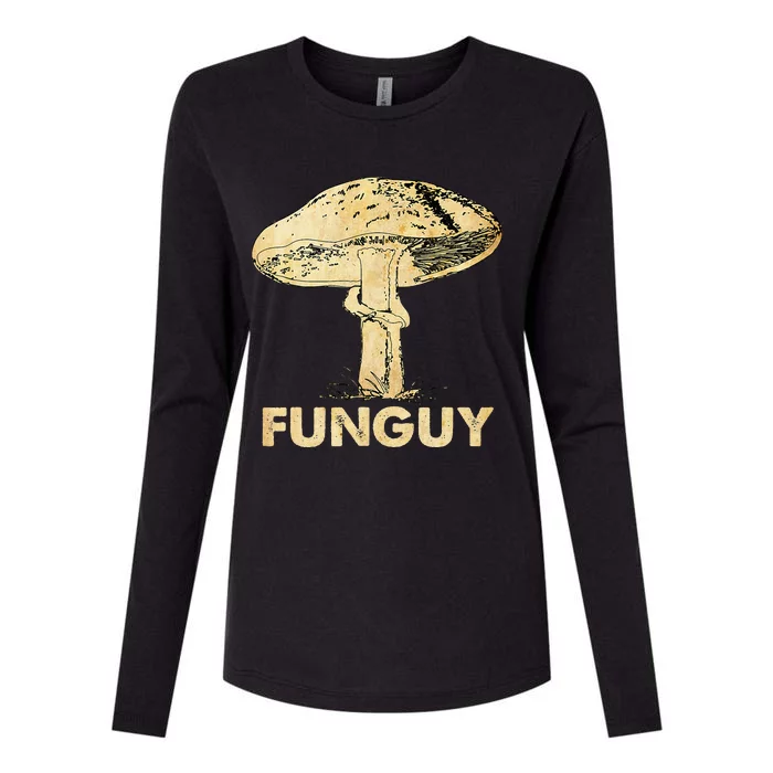 Funguy Funny Fungi Fungus Mushroom Funny Guy Vintage Womens Cotton Relaxed Long Sleeve T-Shirt