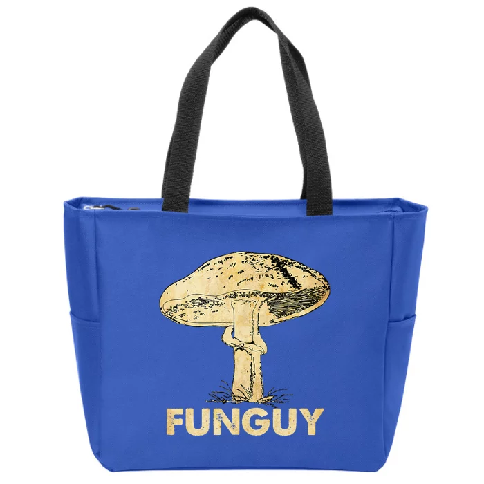 Funguy Funny Fungi Fungus Mushroom Funny Guy Vintage Zip Tote Bag