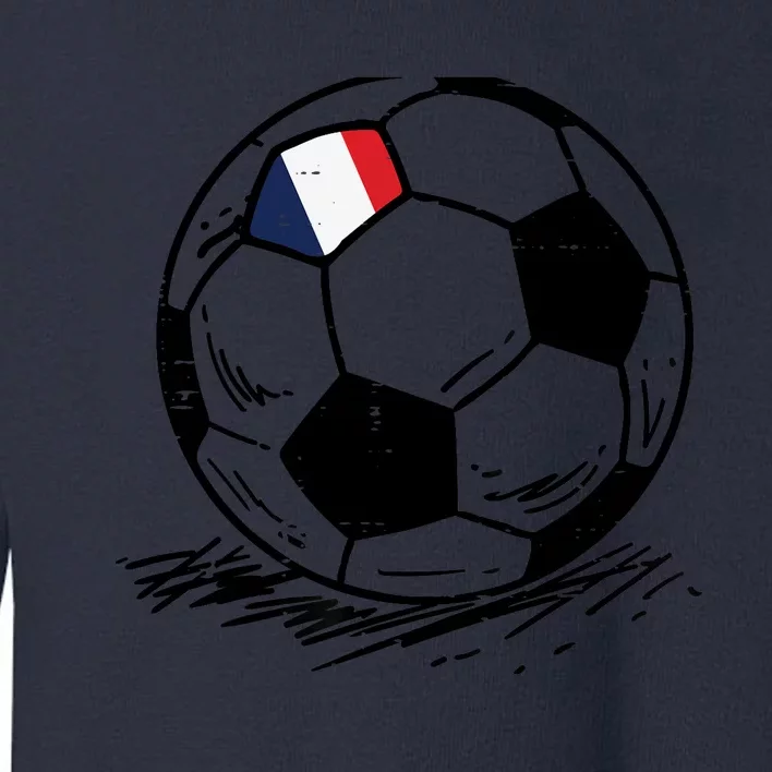 France Flag French Soccer Ball Football Fan Toddler Sweatshirt