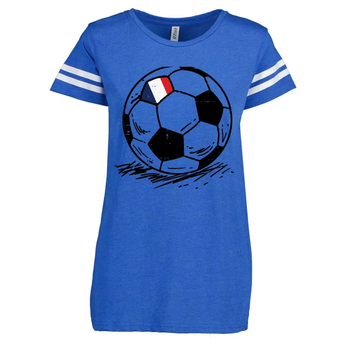 France Flag French Soccer Ball Football Fan Enza Ladies Jersey Football T-Shirt