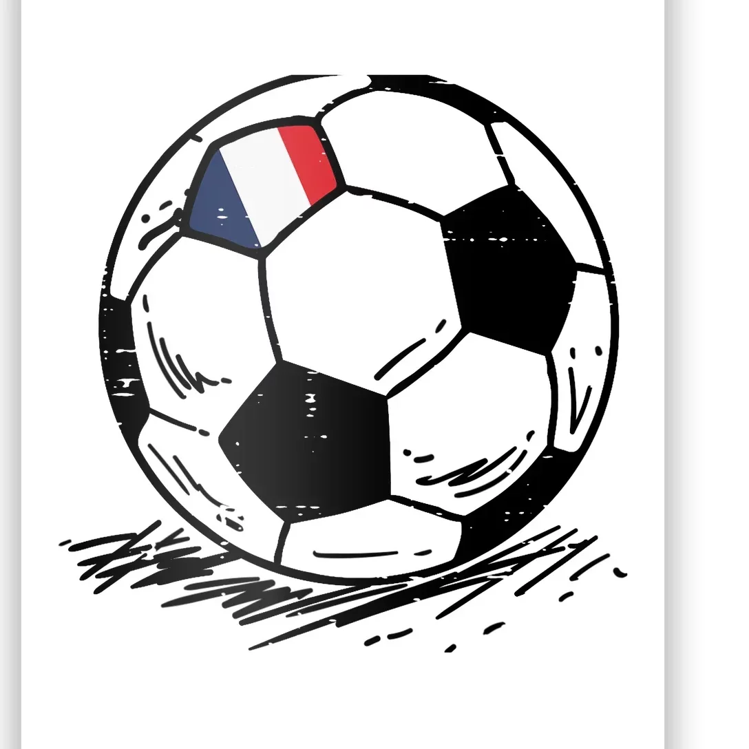 France Flag French Soccer Ball Football Fan Poster