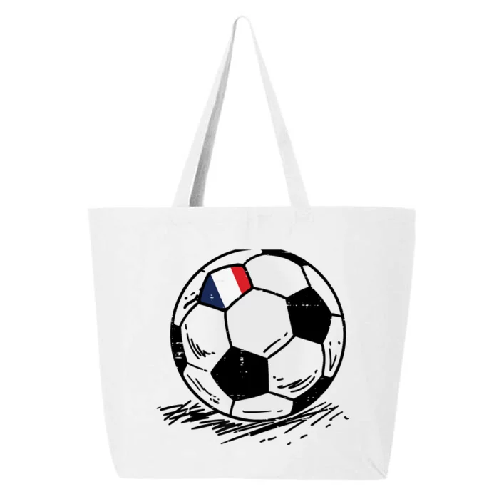 France Flag French Soccer Ball Football Fan 25L Jumbo Tote