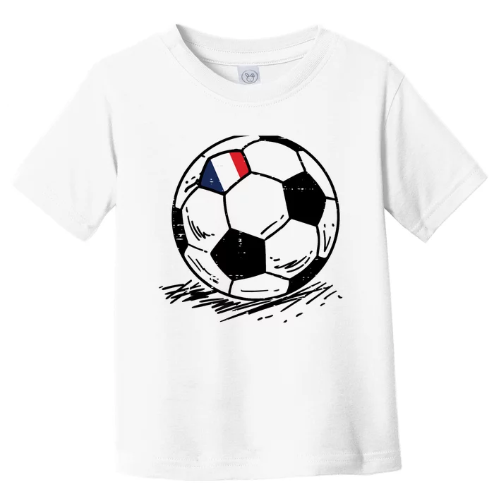 France Flag French Soccer Ball Football Fan Toddler T-Shirt