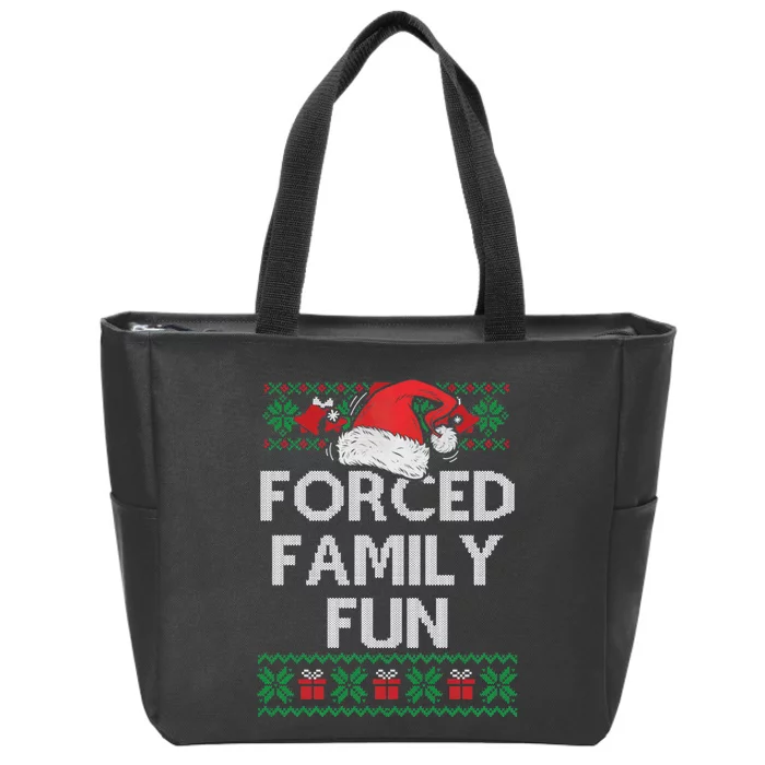 Forced Family Fun Funny Christmas Zip Tote Bag