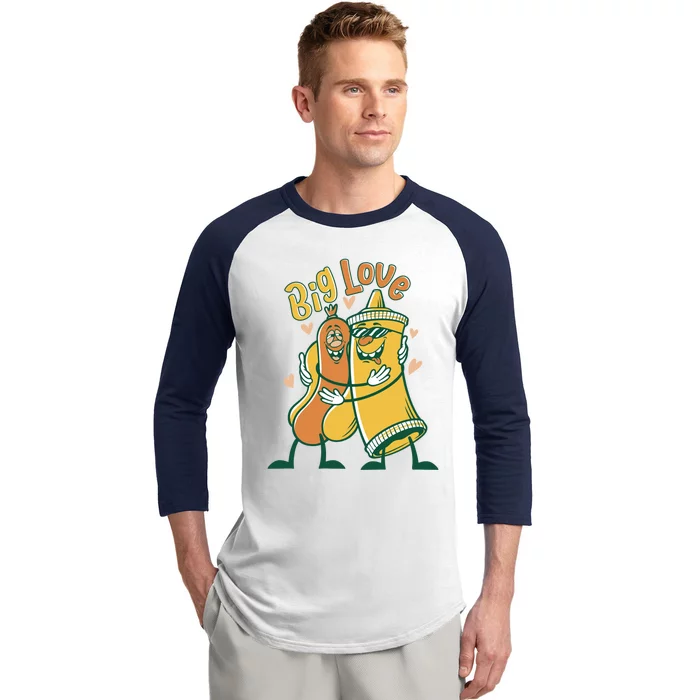 Funny Fast Food Big Love Mustard And Sausage Great Gift Baseball Sleeve Shirt