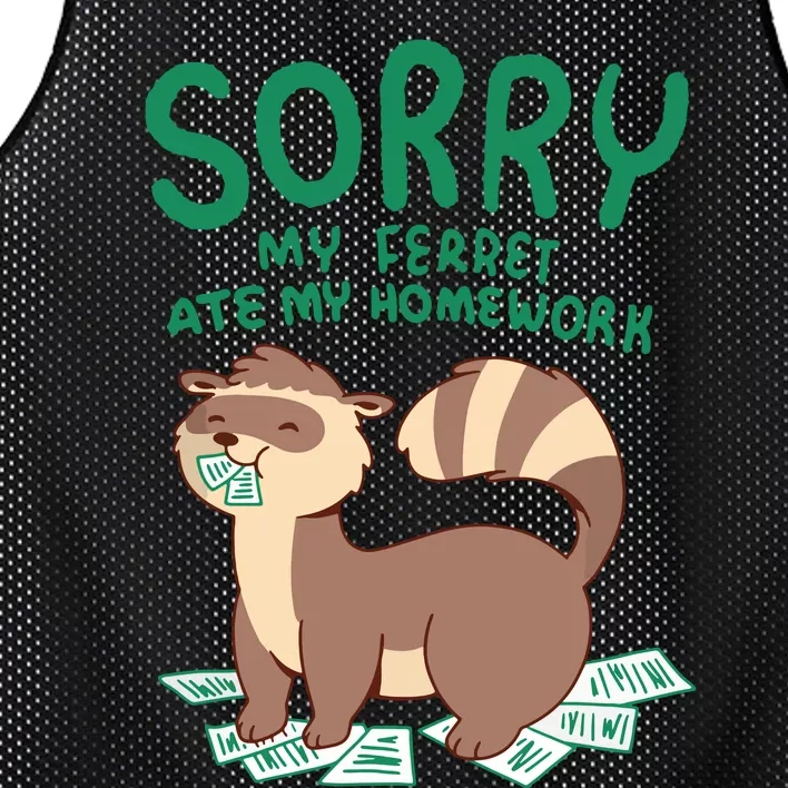 Ferret For Funny Ferret Ate My Homework Tee Pets Mesh Reversible Basketball Jersey Tank