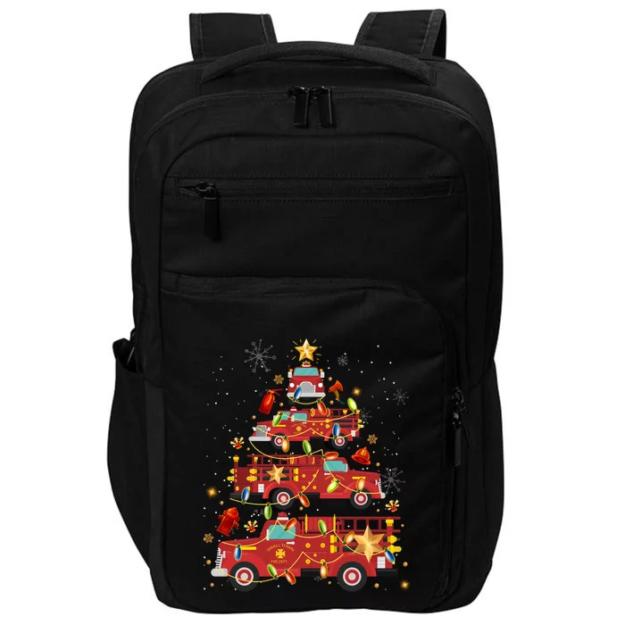 Funny Firefighter Fire Truck Christmas Tree Xmas Meaningful Gift Impact Tech Backpack