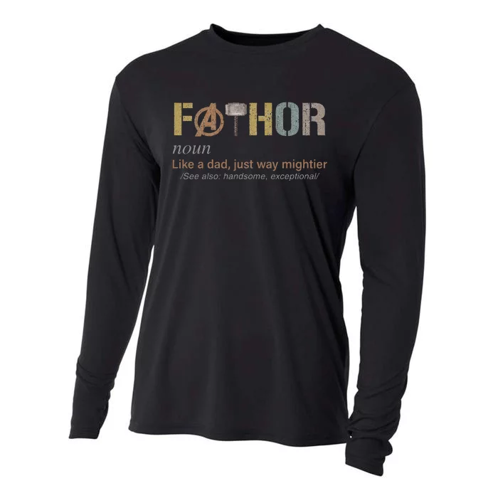 Fathor Funny Fathor Definition Funny Cooling Performance Long Sleeve Crew