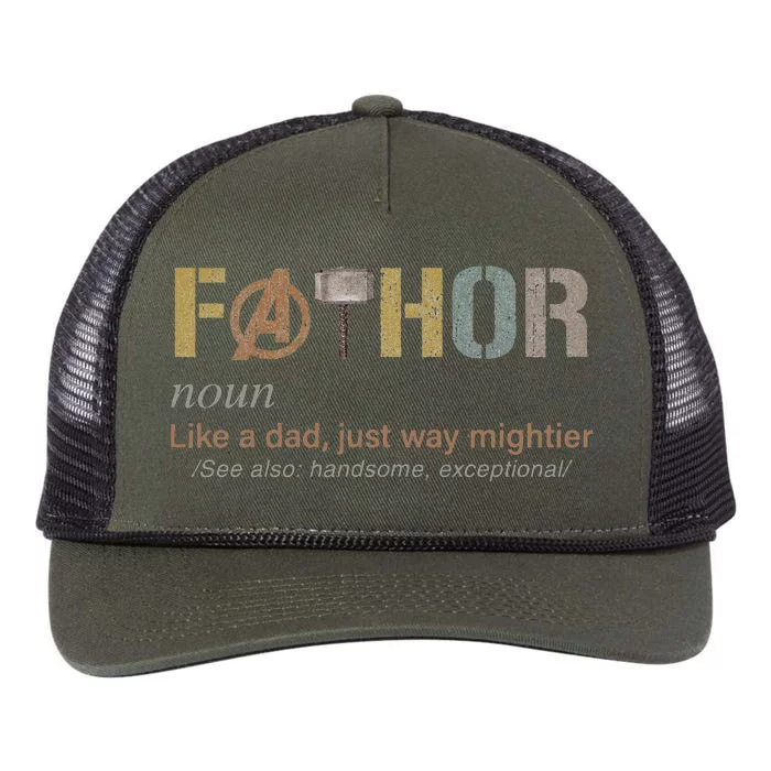 Fathor Funny Fathor Definition Funny Retro Rope Trucker Hat Cap