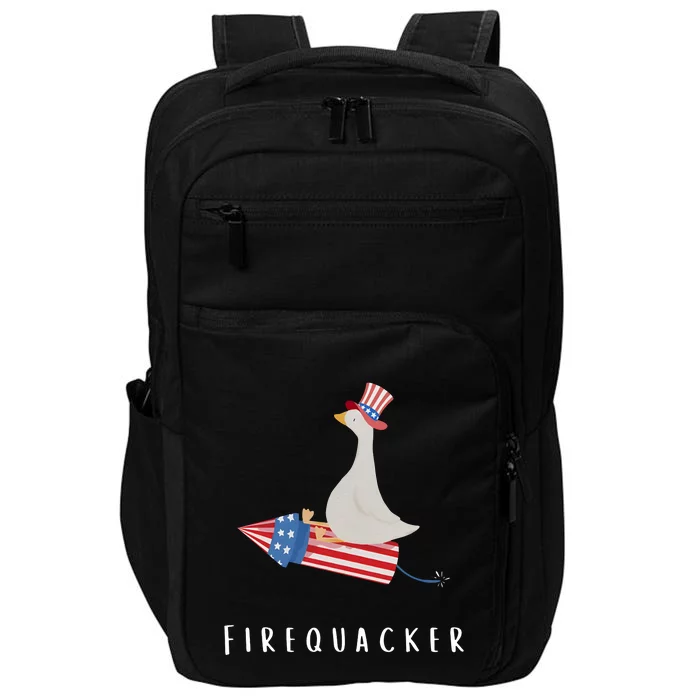 Firequacker Funny Fourth Of July 4th Of July Impact Tech Backpack